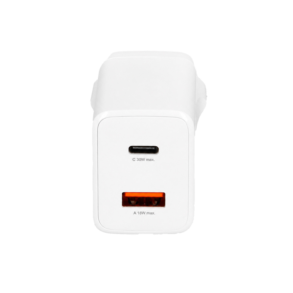 Adaptador De Carga Rápida 33 W. Con Doble Puerto USB A y USB C