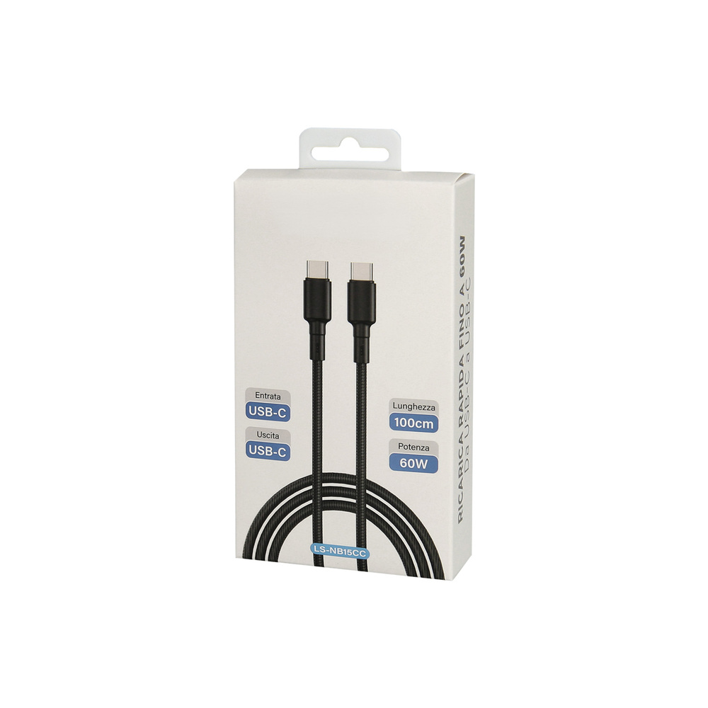 Cable Trenzado Usb C / Usb C 3,0 Ah 100 cm. 60 Wh.