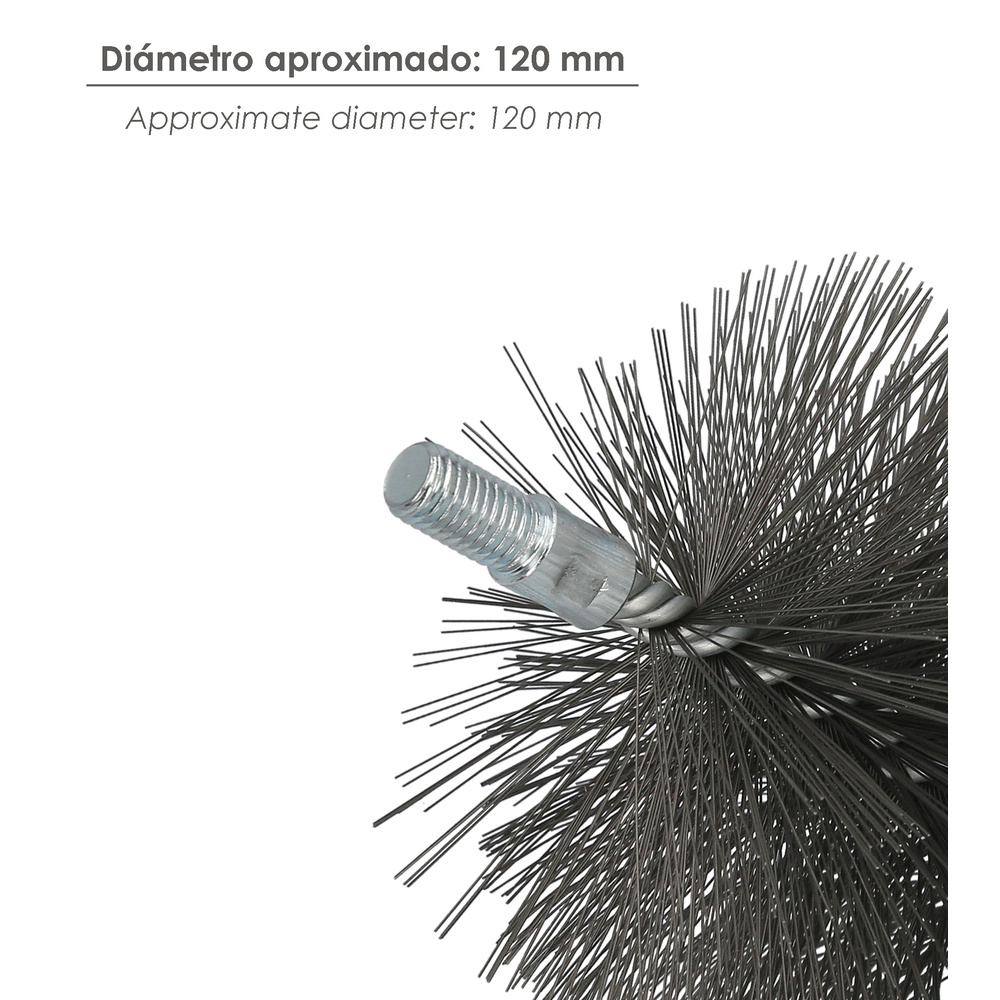 Cepillo Limpiatubos Acero 120 mm M12