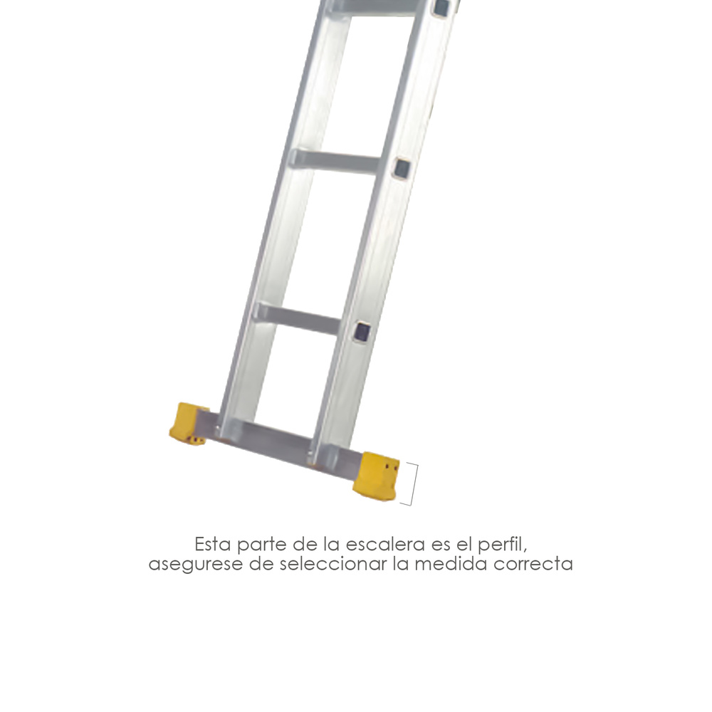Contera Larguero Escalera 2 y 3 tramos /  Escalera Multiposicional con Perfil 58 mm. Versión 2019