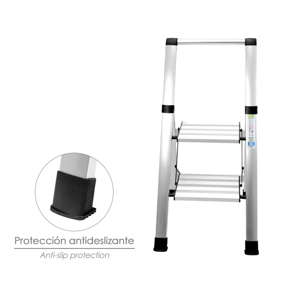 Escalera Plana Aluminio 2 Peldaños