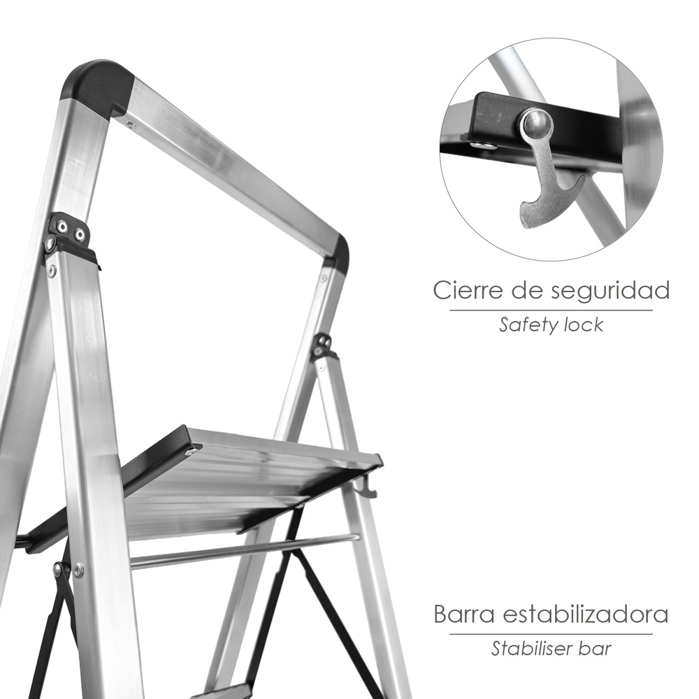 Escalera Plana Aluminio 3 Peldaños