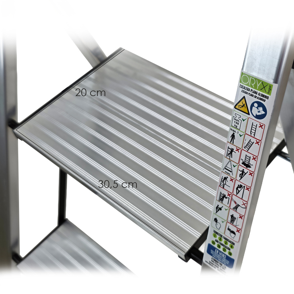 Escalera Plana Aluminio 3 Peldaños