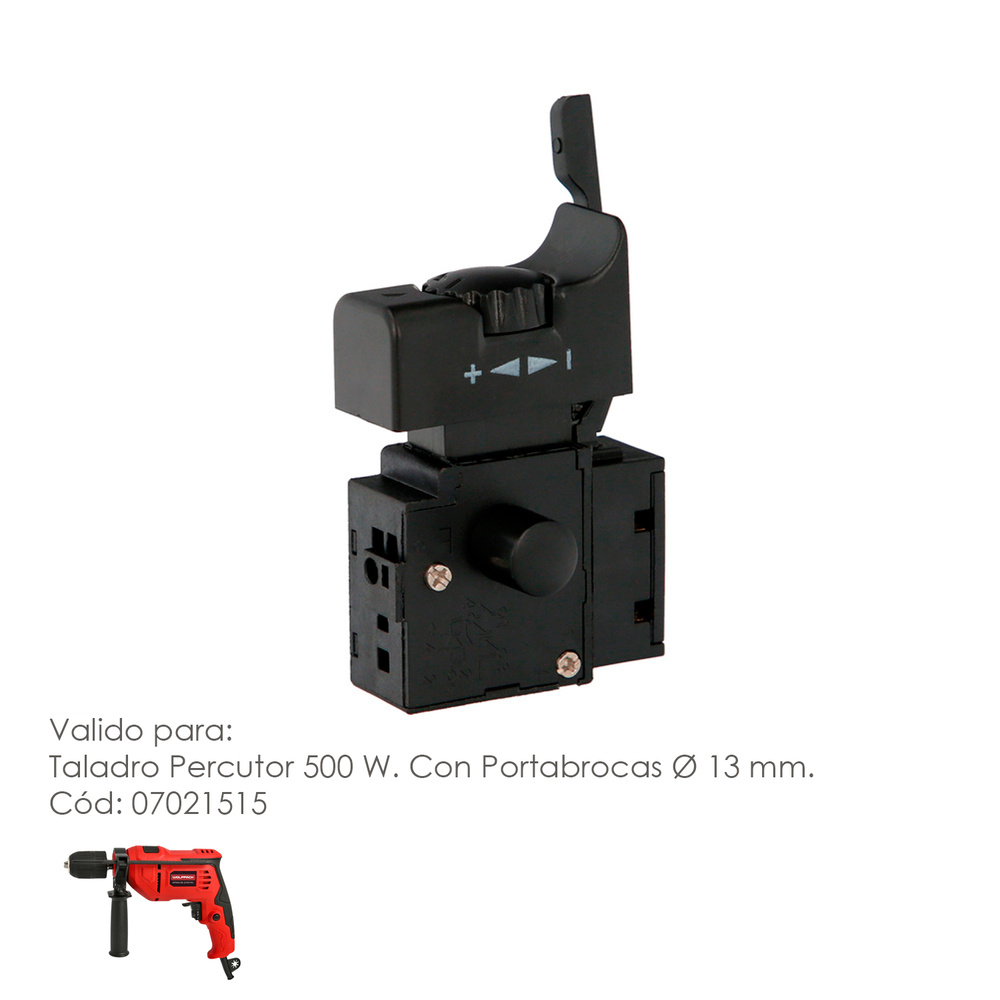 Interruptor Taladro Percutor Wolfpack 500 W. Codigo 07021515