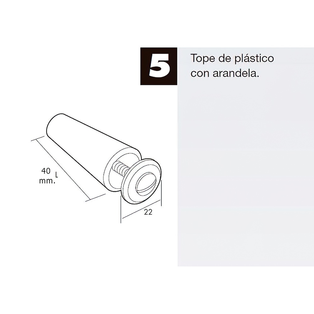 20 Topes Persiana Blanco de 40mm para Persianas Enrollables. Fabricados en  PVC, Cada Tope Persiana Blanco Incluye Todo lo Necesario para su Montaje,  Arandelas y Tornillos. (20 Unidades Blanco) : : Bricolaje